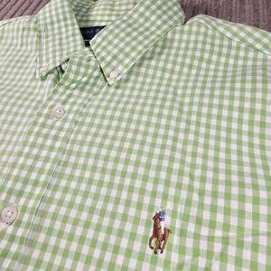 Polo Ralph Lauren Classic Fit Shirt Mens M Gingham Check Plaid Button Up Cotton